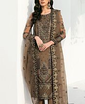 Akbar Aslam Beaver Brown Organza Suit- Pakistani Chiffon Dress