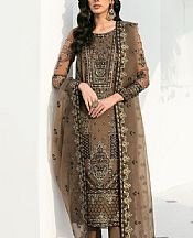 Beaver Brown Organza Suit- Pakistani Designer Chiffon Suit