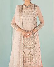 Akbar Aslam Peach Organza Suit- Pakistani Chiffon Dress