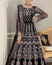 Akbar Aslam Black Net Suit- Pakistani Designer Chiffon Suit