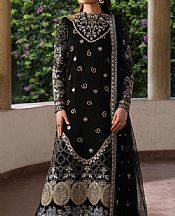 Ayzel Black Raw Silk Suit- Pakistani Chiffon Dress