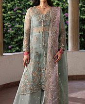 Ayzel Light Turquoise Organza Suit- Pakistani Designer Chiffon Suit