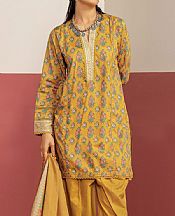 Khaadi Mustard Lawn Suit- Pakistani Lawn Dress