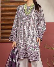 Khaadi Light Grey/Purple Lawn Suit- Pakistani Lawn Dress