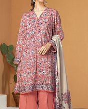 Khaadi Dark Peach Lawn Suit- Pakistani Lawn Dress