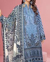 Khaadi Dark Pastel Blue Lawn Suit- Pakistani Lawn Dress