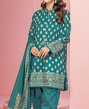 Khaadi Teal Lawn Suit- Pakistani Designer Lawn Suits