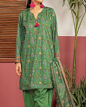 Khaadi Light Forest Green Lawn Suit- Pakistani Lawn Dress