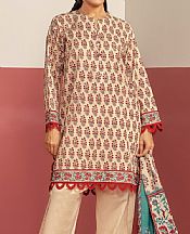 Khaadi Light Apricot Lawn Suit- Pakistani Designer Lawn Suits