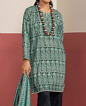 Khaadi Black/Summer Green Lawn Suit- Pakistani Lawn Dress