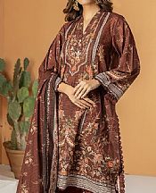 Khaadi Brown Masoori Suit- Pakistani Designer Lawn Suits