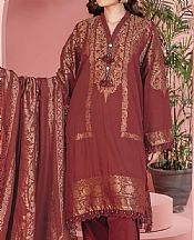 Khaadi Vivid Auburn Jacquard Suit- Pakistani Lawn Dress