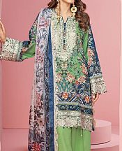 Khaadi Pastel Green Lawn Suit- Pakistani Lawn Dress