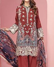 Khaadi Vivid Auburn Lawn Suit- Pakistani Designer Lawn Suits