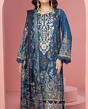 Khaadi Blue Lawn Suit- Pakistani Designer Lawn Suits