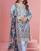 Khaadi Baby Blue Lawn Suit- Pakistani Designer Lawn Suits