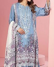 Khaadi Moonstone Blue Lawn Suit- Pakistani Lawn Dress