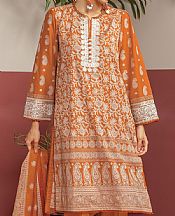 Khaadi Halloween Orange Lawn Suit- Pakistani Designer Lawn Suits
