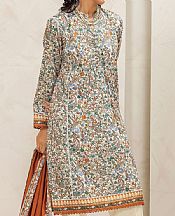 Khaadi Ivory/Rust Lawn Suit- Pakistani Lawn Dress