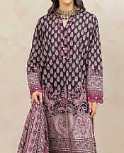 Khaadi Black/Pink Lawn Suit- Pakistani Designer Lawn Suits