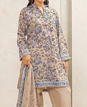 Khaadi Pale Taupe Lawn Suit- Pakistani Designer Lawn Suits
