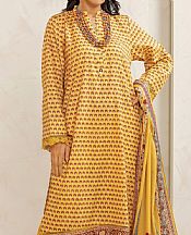 Khaadi Mustard Lawn Suit- Pakistani Designer Lawn Suits