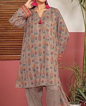 Khaadi Pastel Brown Lawn Suit- Pakistani Designer Lawn Suits
