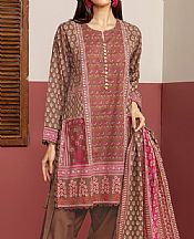 Khaadi Brown Lawn Suit- Pakistani Lawn Dress