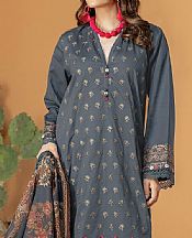 Khaadi Shuttle Grey Dobby Suit- Pakistani Lawn Dress