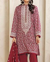 Khaadi Red Lawn Suit- Pakistani Designer Lawn Suits