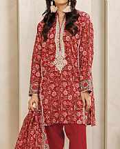 Khaadi Red Lawn Suit- Pakistani Lawn Dress