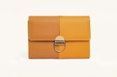 Women Clutch Bag - Mustard/Brown