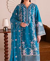 Maryum N Maria Denim Blue Lawn Suit- Pakistani Designer Lawn Suits