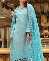 Rungrez Turquoise Lawn Suit- Pakistani Designer Lawn Suits