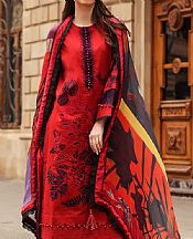 Rungrez Red Lawn Suit- Pakistani Lawn Dress