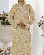 Vs Textile Ivory/Golden Yellow Lawn Suit (2 pcs)- Pakistani Lawn Dress