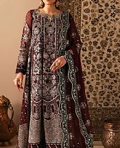 Xenia Wine Chiffon Suit- Pakistani Chiffon Dress