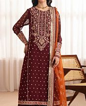 Xenia Wine Red Chiffon Suit- Pakistani Designer Chiffon Suit