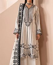 Xenia White Raw Silk Suit- Pakistani Chiffon Dress