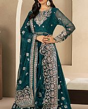 Xenia Teal Chiffon Suit- Pakistani Designer Chiffon Suit