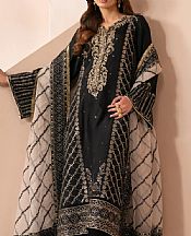 Xenia Black Silk Suit- Pakistani Designer Chiffon Suit