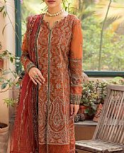 Xenia Rust Chiffon Suit- Pakistani Chiffon Dress