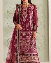Xenia Wine Red Chiffon Suit- Pakistani Designer Chiffon Suit