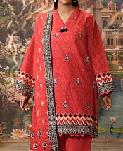 Zellbury Pastel Red Khaddar Suit (2 pcs)- Pakistani Winter Clothing