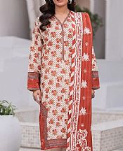Zellbury Off White/Pale Carmine Khaddar Suit (2 pcs)- Pakistani Winter Clothing