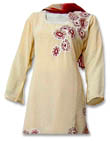 Cream/maroon Georgette Trouser Suit- Pakistani Casual Dress