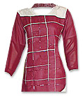 Maroon/White Chiffon Trouser Suit- Pakistani Casual Dress