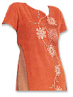 Rust Orange Chiffon Trouser Suit- Pakistani Casual Clothes