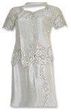 White Raw Silk Lehnga- Pakistani Wedding Dress