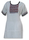 White Chiffon Trouser Suit- Pakistani Casual Dress